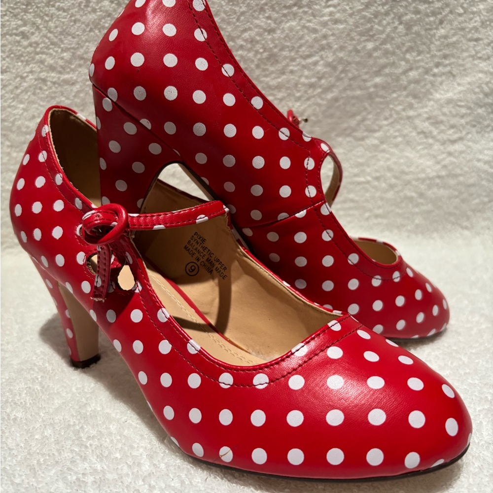 Chic Red Polka Dot Heels